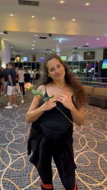 A rose and 2 titties in public for you [GIF]