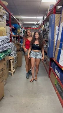 Oh no! She just pulled my shirt down in the middle of the store😈 [GIF]
