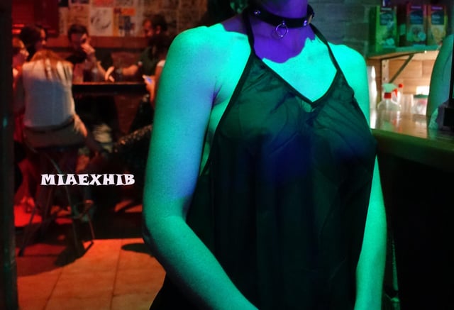 See-through dress at the bar [IMG]